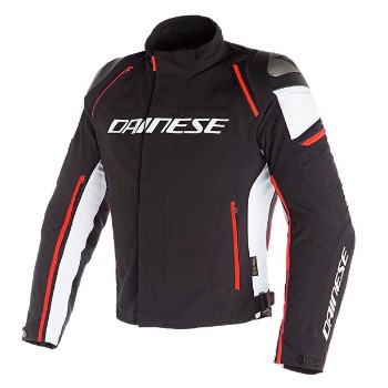 DAINESE dzseki - RACING 3 D-DRY JACKET BLACK/WHITE/FLUO-RED