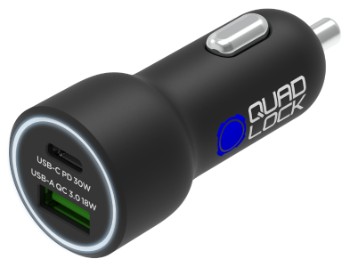 EGYÉB vezeték nélküli töltöfej, autóba, irodába - Quad Lock® Dual USB 12V Car Charger